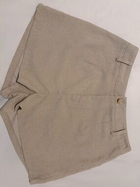 SHEIN Taupe Ribbed Corduroy High-Waist Shorts - Size M Used